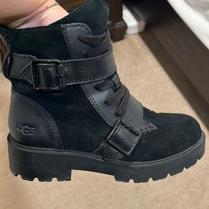 Ugg Black Zorrah Buckled Combat Boots